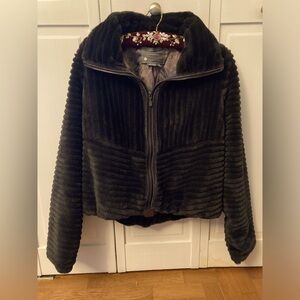 Faux fur bomber jacket